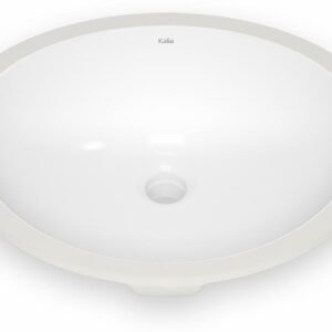 Ceska Oval Undermount Bathroom Sink - White FU2115-240 Kalia