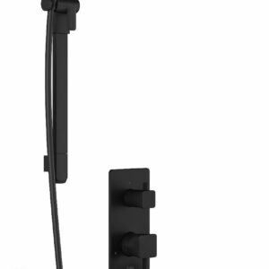 SquareOne PB1 Pressure Balance 2-Way Diverter Shower System with Vertical Ceiling Arm - Matte Black BF2179-160-001 Kalia