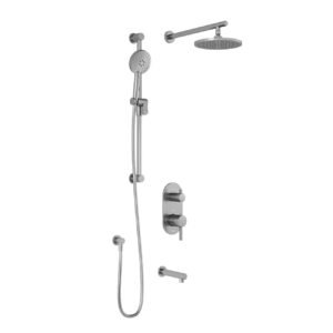 RoundOne TD3 Thermostatic Integrated Diverter Tub and Shower System with Wall Arm - Chrome BF1642-110 Kalia