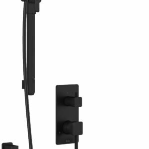 SquareOne TD3 Plus Thermostatic Integrated Diverter Tub and Shower System with Wall Arm (Less Valve) - Matte Black BF1655-160-100 Kalia