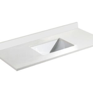 Quartz 49" x 22" Sink Top - White QT2249W Duval
