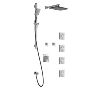 Grafik T375 Premia Thermostatic Shower System with Wall Arm - Black/Chrome BF1356-150-200 Kalia
