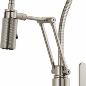 Litze Articulating Kitchen Faucet with Finished Hose and Industrial Handle - Stainless Steel 63144LF-SS Brizo