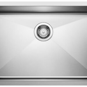 Quatrus R15 28 Large 1 Bowl Undermount Kitchen Sink - Satin Polish 402963 Blanco