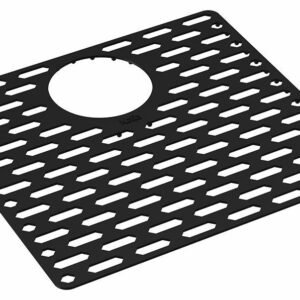 Silicone Mat for 33'' Sink Double 70/30 - Large Mat - Matte Black 107350-320 Kalia
