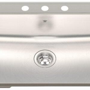 Steel Queen 31-1/4" 3-Hole 1 Bowl Drop-In Kitchen Sink - Stainless Steel QSLA2031-8-3 Kindred