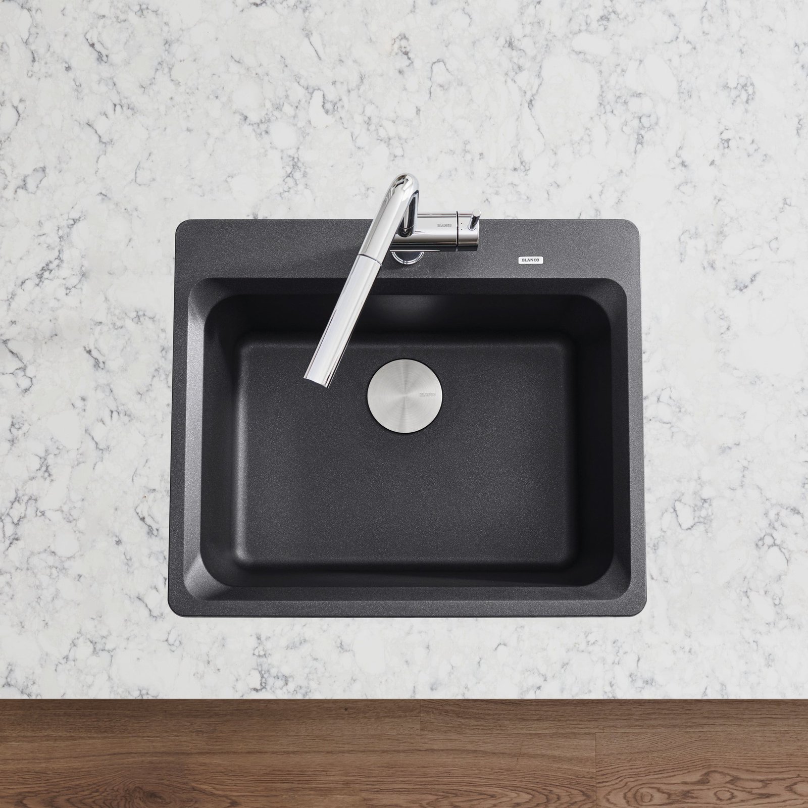 Vision 1 Bowl Silgraint Drop-In Kitchen Sink - Anthracite 400174 Blanco - Image 3