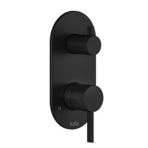 Round Trim for Volume Control Valve with 2-Way Integrated Diverter - Matte Black 104849-160 Kalia