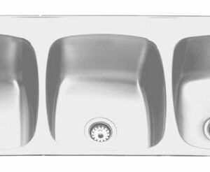 52-3/8" 3-Hole 3 Bowl Drop-In Kitchen Sink - Stainless Steel LBT8610P-1-3 Franke