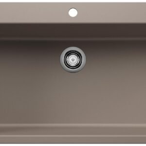 Liven 33 Super 1 Bowl Silgranit Dual Mount Kitchen Sink - Truffle 403630 Blanco