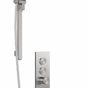 Moroka TB2 Thermostatic Push-Button Shower System with Vertical Ceiling Arm - Pure Nickel BF2095-125-001 Kalia