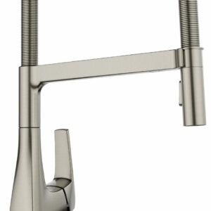 Rivana Semi-Pro Kitchen Faucet with Pulldown Spray - Satin Platinum 443248 Blanco