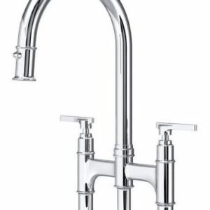 Southbank Bridge Kitchen Faucet with Pulldown Spray - Polished Chrome U.SB58D3LMAPC Perrin & Rowe