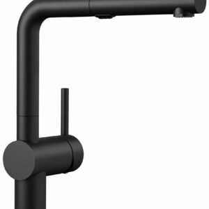 Linus Kitchen Faucet with Pullout Spray - Coal Black 526374 Blanco