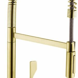 Axor Citterio Semi-Pro Kitchen Faucet with Spring Pulldown Spray - Brushed Gold Optic 39840251 Axor