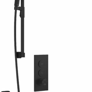 SquareOne TB2 Premia Thermostatic Push-Button Shower System with Vertical Ceiling Arm - Matte Black BF2068-160-201 Kalia