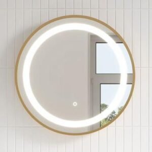 Effect Illuminated 24" Round Mirror with Touch Switch - Brushed Gold MR1781-570-180 Kalia