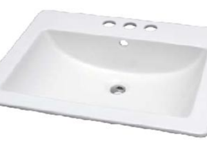 Bennette Drop-In Centerset Bathroom Sink - White DR82118-3H Duval