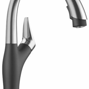 Artona Kitchen Faucet with Pulldown Spray - Pvd Steel/Anthracite 442031 Blanco