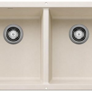 Precis U 2 Bowl Silgranit Undermount Kitchen Sink - Soft White 402877 Blanco
