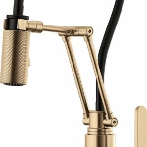 Litze Articulating Kitchen Faucet with Industrial Handle - Luxe Gold 63244LF-GL Brizo