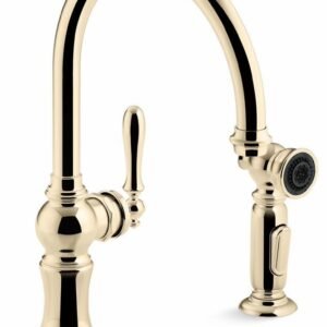 Artifacts 2-Hole Kitchen Faucet with Separate 2-Function Spray - Vibrant French Gold 99262-AF Kohler