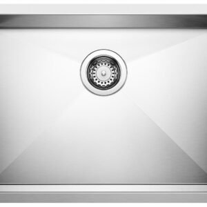 Quatrus R0 ADA/CSA 1 Bowl Undermount Kitchen Sink - Satin Polish 402774 Blanco