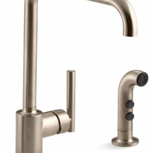 Purist Kitchen Faucet with Separate Side Spray - Vibrant Brushed Bronze 7508-BV Kohler