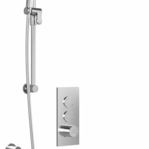 Moroka TB2 Plus Thermostatic Push-Button Shower System with Vertical Ceiling Arm (Less Valve) - Chrome BF2096-110-101 Kalia