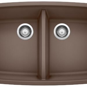 Performa U 2 Bowl Silgranit Undermount Kitchen Sink - Cafe 400475 Blanco