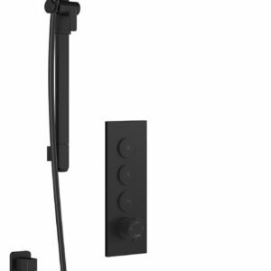 SquareOne TB3 Thermostatic Push-Button Shower System with Wall Arm (Less Valve) - Matte Black BF2071-160 Kalia