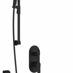 Moroka TD3 Premia Thermostatic Integrated Diverter Shower System with Vertical Ceiling Arm (Less Valve) - Matte Black BF1927-160-201 Kalia