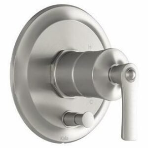 Rustik 1/2'' Pressure Balance Valve with Diverter and Decorative Trim - Pure Nickel BF1523-125 Kalia