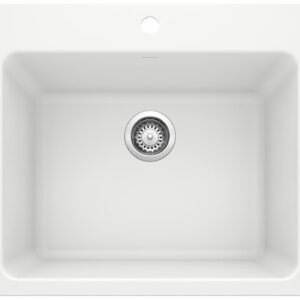 Liven 1 Bowl Silgranit Dual Mount Laundry Sink - White 401908 Blanco