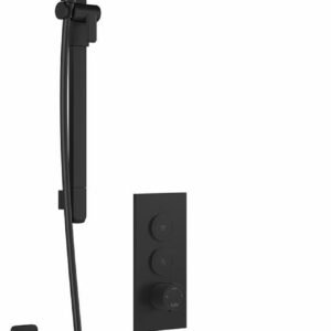 Moroka TB2 Thermostatic Push-Button Shower System with Vertical Ceiling Arm - Matte Black BF2095-160-001 Kalia
