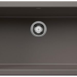 Ikon 30 1 Bowl Silgranit Undermount Apron Front Kitchen Sink - Volcano Gray 402916 Blanco