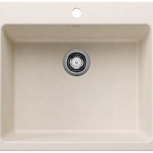 Liven 25 1 Bowl Silgranit Dual Mount Kitchen Sink - Soft White 403657 Blanco
