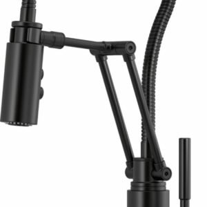 Solna Articulating Kitchen Faucet with Finished Hose and Pulldown Spray - Matte Black 63121LF-BL Brizo
