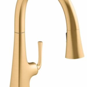 Graze Kitchen Faucet with Pulldown Spray - Vibrant Brushed Moderne Brass 22062-2MB Kohler