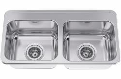 29-1/4" 2 Bowl Drop-In Kitchen Sink - Stainless Steel LBD1308P-1 Franke