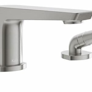 Moroka 3-Piece Deck Mount Tub Filler with Hand Shower - Pure Nickel BF1917-125 Kalia