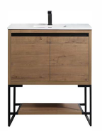 Selby 30" x 18" 2-Door Vanity with Metal Base (Cabinet Only) - Oak DC2018-30OAK Duval