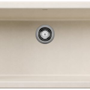 Ikon 33 1 Bowl Silgranit Undermount Apron Front Kitchen Sink - Soft White 402872 Blanco