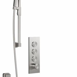 Moroka TB3 Premia Thermostatic Push-Button Shower System with Wall Arm - Pure Nickel BF2097-125-200 Kalia