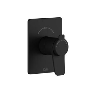 Moroka 2-Way Aquatonik Coaxial Valve with Diverter and Round Decorative Trim - Matte Black BF1940-160 Kalia
