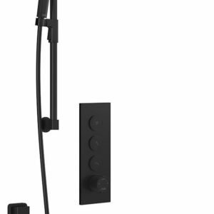 Moroka TB3 Premia Thermostatic Push-Button Shower System with Wall Arm - Matte Black BF2097-160-200 Kalia
