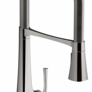 Graze Semi-Professional Kitchen Faucet with Spring Pulldown Spray - Vibrant Titanium 22060-TT Kohler