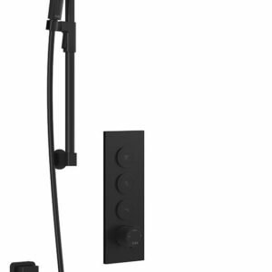 Moroka TB3 Premia Thermostatic Push-Button Shower System with Vertical Ceiling Arm - Matte Black BF2097-160-201 Kalia