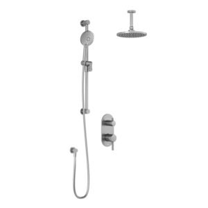 RoundOne TD2 Thermostatic Integrated Diverter Shower System with Vertical Ceiling Arm - Chrome BF1638-110-001 Kalia