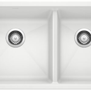 Precis U 1-3/4 2 Bowl Silgranit Undermount Kitchen Sink - White 401706 Blanco